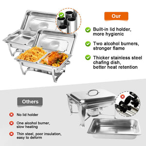 Stainless Steel Chafing Dish Set | 4.5L x 2 | Buffet Food Warmer