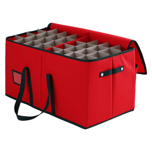 Christmas Bauble Storage Box | 128 Slot Ornament Container | Xmas Decoration Organiser