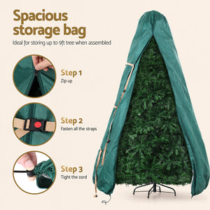 Christmas Tree Storage Bag | Fits Trees up to 9ft | Durable Xmas Bag | Green