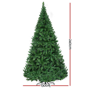 Jingle Jollys Christmas Tree 2.4m Xmas Tree Decorations 1488 LEDs
