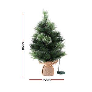 Christmas Tree 60cm | Mini Tabletop LED Tree | 8 Light Modes & Timer