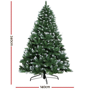 Christmas Tree | 2.4M | Snowy Xmas Tree Decoration | 1225 Tips