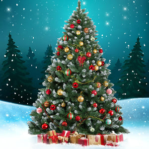 Christmas Tree | 2.4M | Snowy Xmas Tree Decoration | 1225 Tips