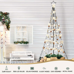 Christmas Tree | 3.6M | 800 LED | Solar Net Lights | | Outdoor Xmas Lighting