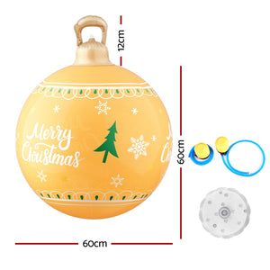 Jingle Jollys Christmas Inflatable Ball Led 60cm Decoration Giant Bauble Gold