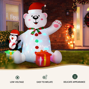 Inflatable Christmas Bear 1.8m | LED Light-Up Outdoor Decoration