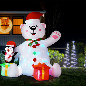 Inflatable Christmas Bear 1.8m | LED Light-Up Outdoor Decoration