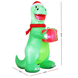 Inflatable Christmas Dinosaur 1.8m | LED Light-Up Outdoor Decoration