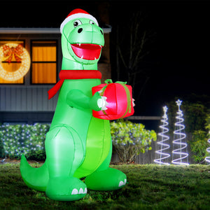 Inflatable Christmas Dinosaur 1.8m | LED Light-Up Outdoor Decoration