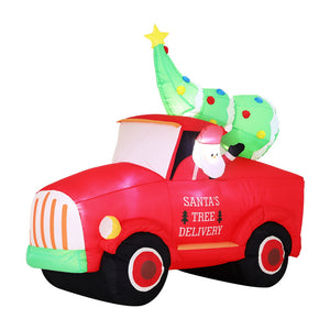 Inflatable Christmas Santa Truck 1.6m | LED Light-Up Outdoor Decoration