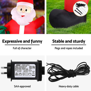 Christmas Inflatable Giant Santa 3.8m | LED Illuminated Outdoor Xmas Decoration