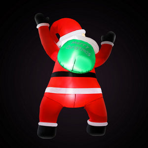 Christmas Inflatable Santa Climbing 1.9m | LED Illuminated Outdoor Decoration