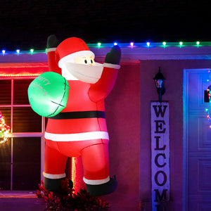 Christmas Inflatable Santa Climbing 1.9m | LED Illuminated Outdoor Decoration