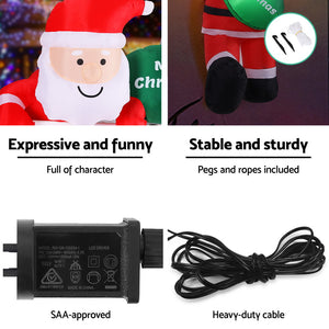 Inflatable Climbing Santa 2.5m | LED Light-Up Xmas Decoration