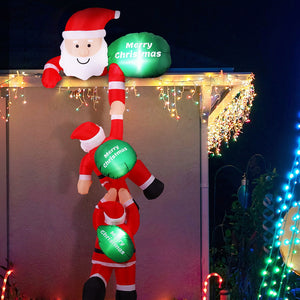 Inflatable Climbing Santa 2.5m | LED Light-Up Xmas Decoration