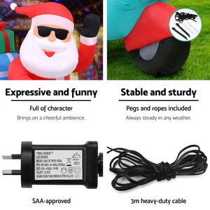 Christmas Inflatable Santa Motorbike | LED Illuminated Decorations | | Festive Yard Decor