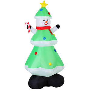 Inflatable Snowman with Tree 2.75m | LED Light-Up Christmas Decoration