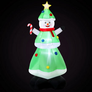 Inflatable Snowman with Tree 2.75m | LED Light-Up Christmas Decoration