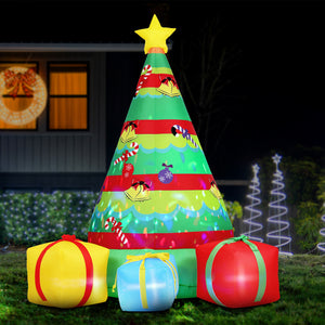 Inflatable Gift Tree 2.2m | Flashing LED Christmas Decoration
