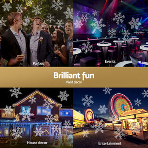 Christmas Laser Light Projector | Indoor & Outdoor Snowflake Pattern LED Lighting