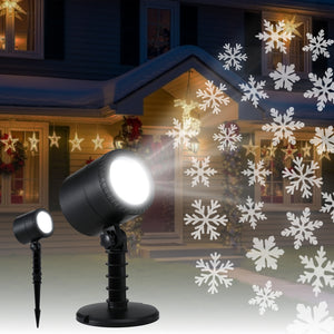 Christmas Laser Light Projector | Indoor & Outdoor Snowflake Pattern LED Lighting