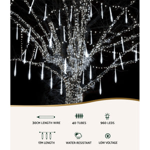Christmas Lights | 12M Icicle Light | 960 LED Falling Meteor Effect
