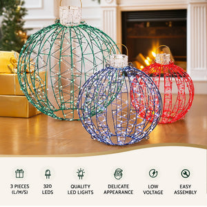 Christmas Fairy Lights 320 LED | 3 Piece Ball Decoration Set | Indoor & Outdoor Xmas Lighting