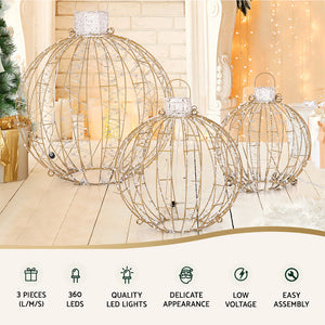 Christmas Lights | 3 PCS | 360 LED | Fairy Light Ball Decorations | | Indoor Outdoor Lights