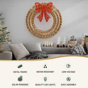 Christmas Lights | 0.6M | 160 LED | Motif Solar Wreath | Xmas Decorations |