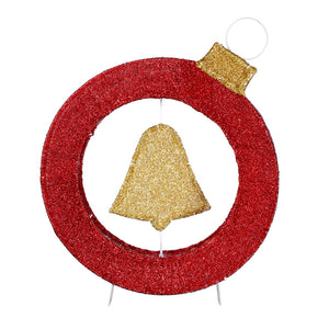 LED Bell Wreath 60cm | 30 LED Xmas Decoration | Hanging Motif