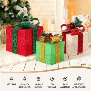 Christmas Lights | 3 PCS | 60 LED | Fairy Light Gift Box | | Holiday Decor