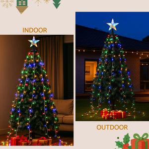 Waterfall Christmas Lights 2.5m | 300 LED String Lights with Star Topper | Xmas Decoration