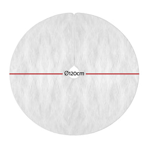 Christmas Tree Skirt 120cm | Plush Fluffy White Xmas Base Decoration