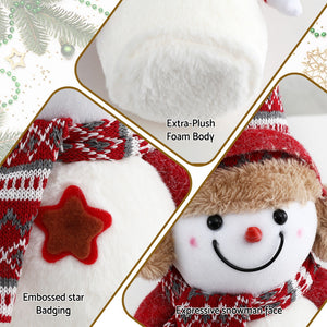 Christmas Snowman Ornament 35cm | Handcrafted Xmas Decoration