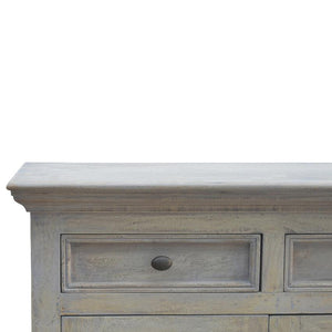 Acid-Washed Mango Wood Sideboard | 4 Glazed Doors | 4 Drawers