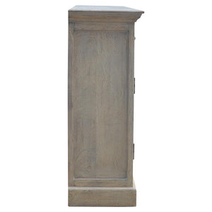 Acid-Washed Mango Wood Sideboard | 4 Glazed Doors | 4 Drawers