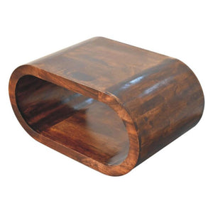 Amaya Coffee Table | Solid Mango Wood | California Walnut Finish | Modern Oval Coffee Table