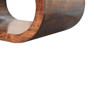 Amaya Coffee Table | Solid Mango Wood | California Walnut Finish | Modern Oval Coffee Table