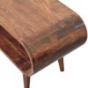 Amaya Coffee Table | Solid Mango Wood | California Walnut Finish | Open Shelf Coffee Table