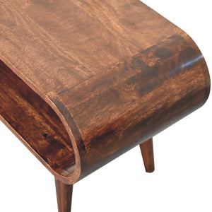 Amaya Coffee Table | Solid Mango Wood | California Walnut Finish | Open Shelf Coffee Table