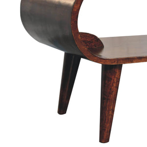 Amaya Coffee Table | Solid Mango Wood | California Walnut Finish | Open Shelf Coffee Table