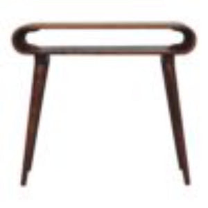 Amaya Console Table | Solid Mango Wood | Honey Caramel Finish | Open Nordic Hallway Table