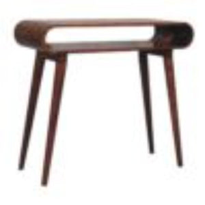 Amaya Console Table | Solid Mango Wood | Honey Caramel Finish | Open Nordic Hallway Table