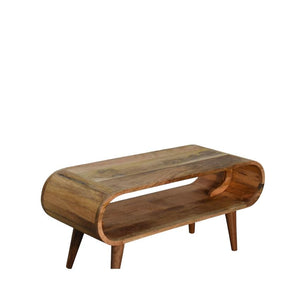 Amaya Nordic Coffee Table | Oak-Inspired Finish | Solid Mango Wood