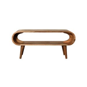 Amaya Nordic Coffee Table | Oak-Inspired Finish | Solid Mango Wood