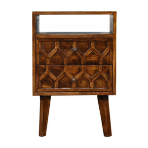 Amouri Bedside Table | Contemporary Storage | Compact Bedroom Design