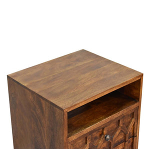 Amouri Bedside Table | Contemporary Storage | Compact Bedroom Design