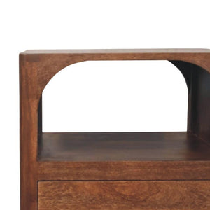 Arc-Line Bedside Table | Curved Bedroom Nightstand | Modern Timber Look