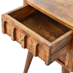 Arch Bedside Table | Chestnut Finish | Curved Bedroom Storage