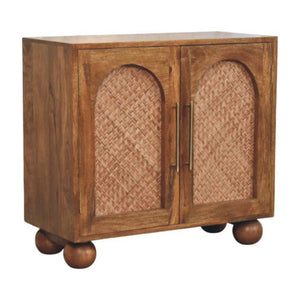 Arched Rattan Two-Door Sideboard | Woven Storage Cabinet